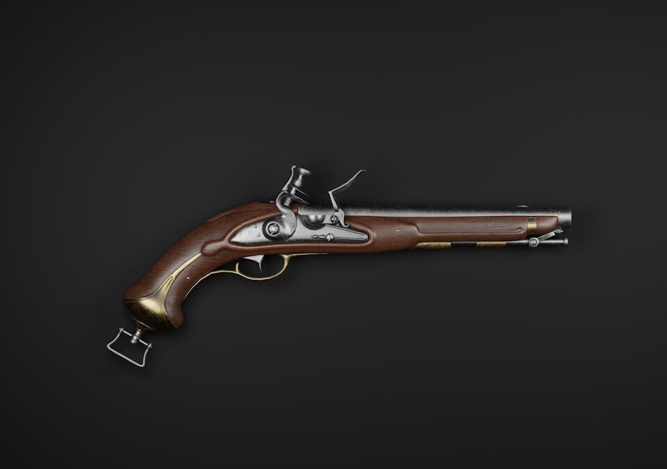 Armas: vale a pena investir em coleções ou é risco financeiro? A gun that is on a black background